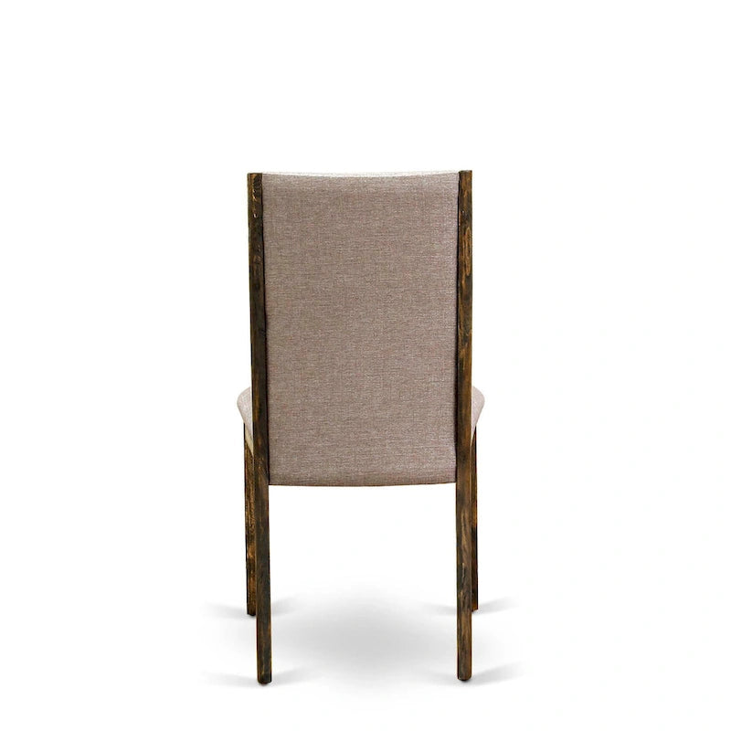 Parson Chairs - Linen Fabric Padded Dining Chairs , Set of 2 , (Finish Options)