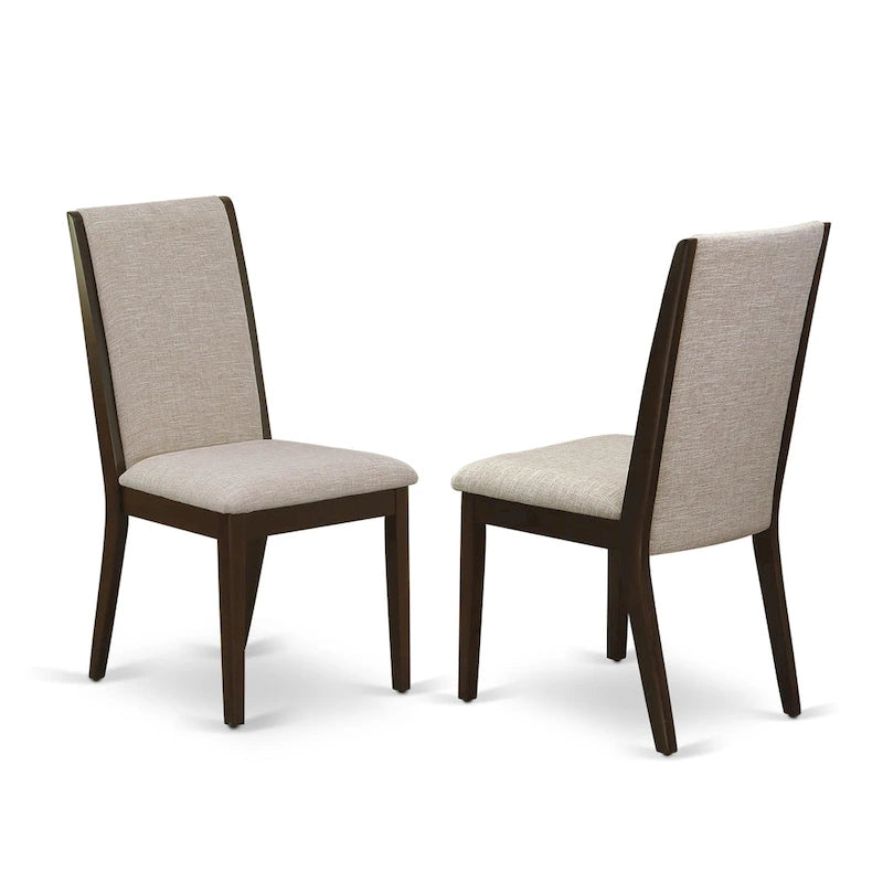Parson Chairs - Linen Fabric Padded Dining Chairs , Set of 2 , (Finish Options)