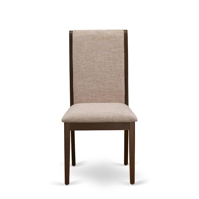 Parson Chairs - Linen Fabric Padded Dining Chairs , Set of 2 , (Finish Options)