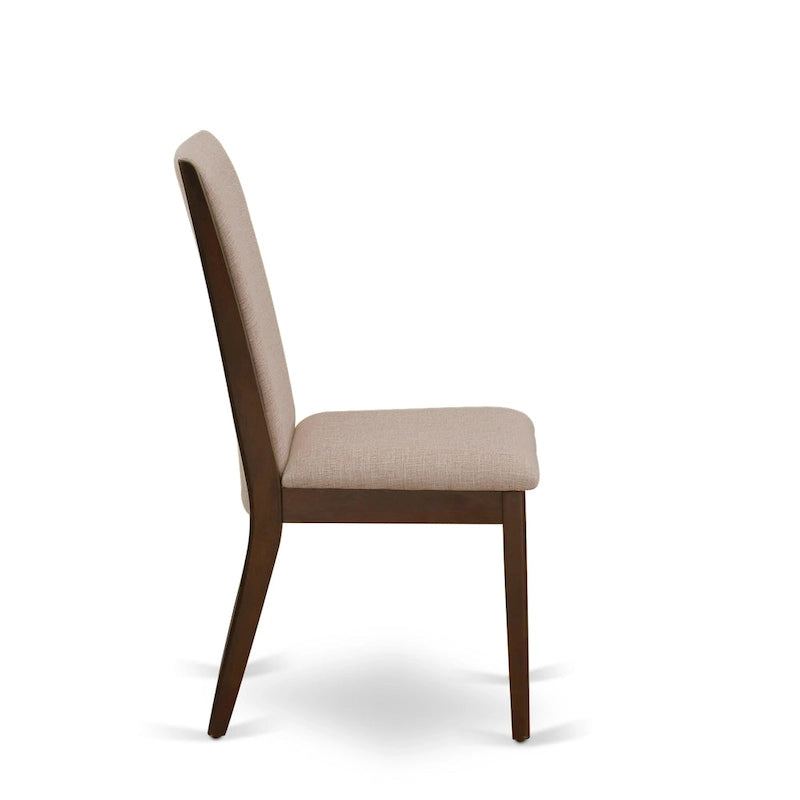 Parson Chairs - Linen Fabric Padded Dining Chairs , Set of 2 , (Finish Options)