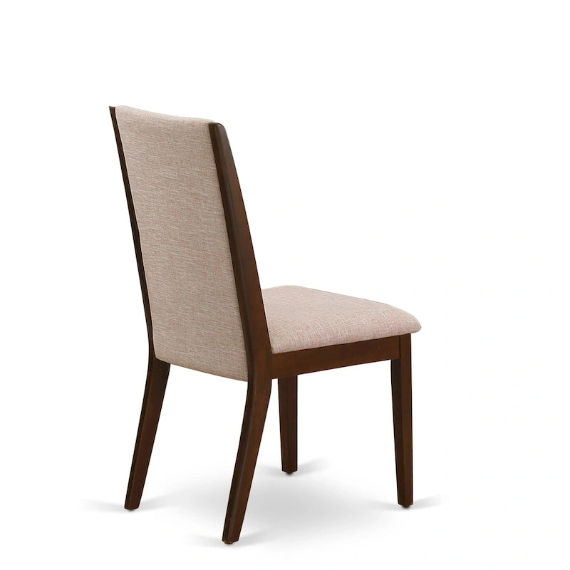 Parson Chairs - Linen Fabric Padded Dining Chairs , Set of 2 , (Finish Options)