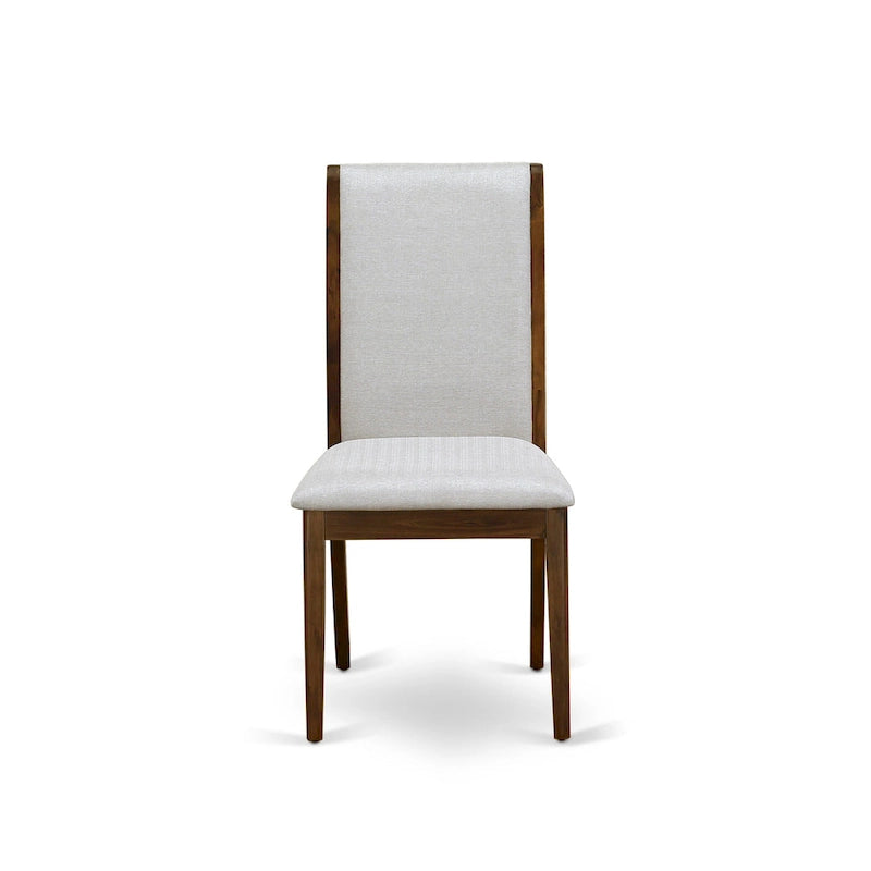 Parson Chairs - Linen Fabric Padded Dining Chairs , Set of 2 , (Finish Options)