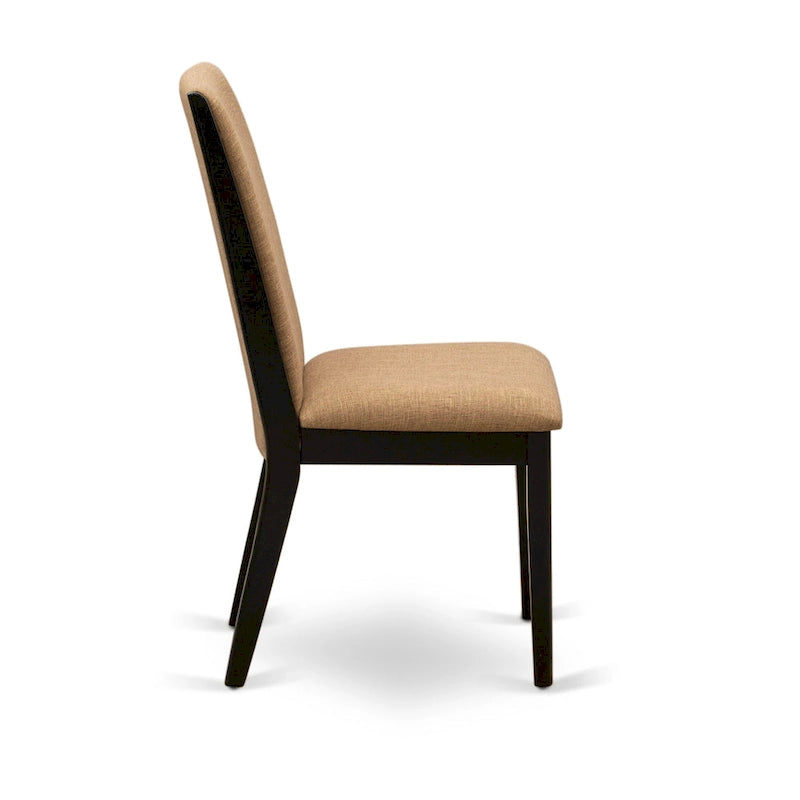 Parson Chairs - Linen Fabric Padded Dining Chairs , Set of 2 , (Finish Options)