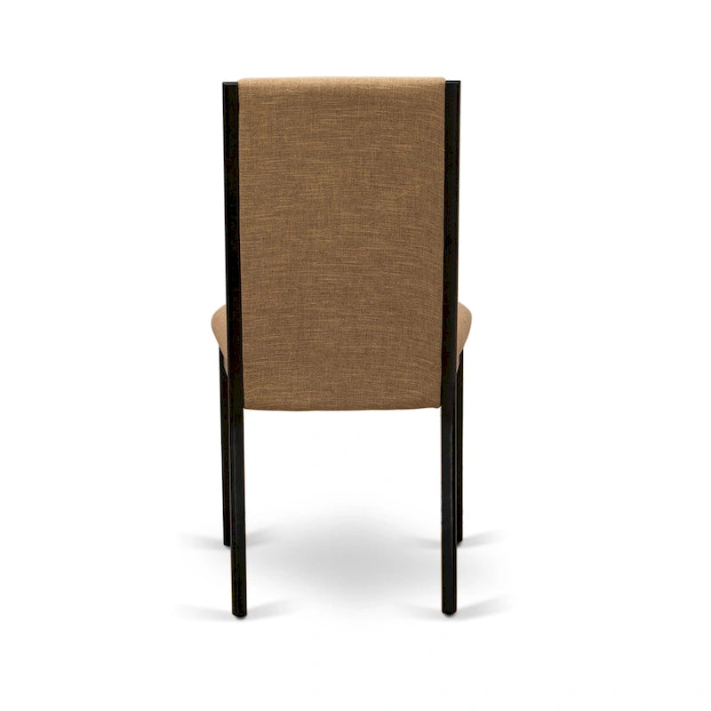 Parson Chairs - Linen Fabric Padded Dining Chairs , Set of 2 , (Finish Options)