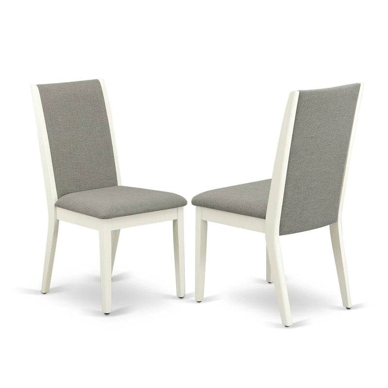 Parson Chairs - Linen Fabric Padded Dining Chairs , Set of 2 , (Finish Options)