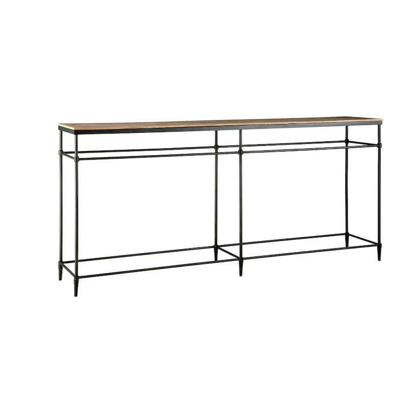 74 Mango Solid Wood and Metal Sofa Console Table - 74 inches long x 14 inches wide x 35.5 inches high