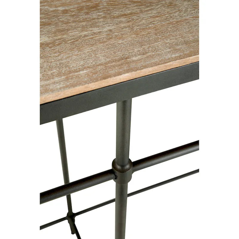 74 Mango Solid Wood and Metal Sofa Console Table - 74 inches long x 14 inches wide x 35.5 inches high