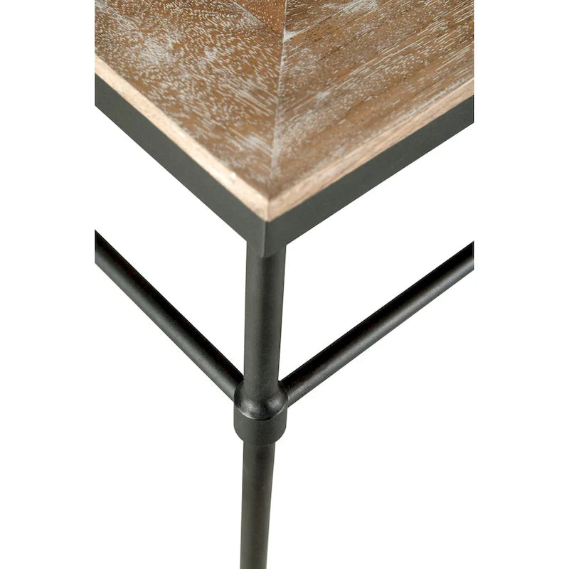 74 Mango Solid Wood and Metal Sofa Console Table - 74 inches long x 14 inches wide x 35.5 inches high