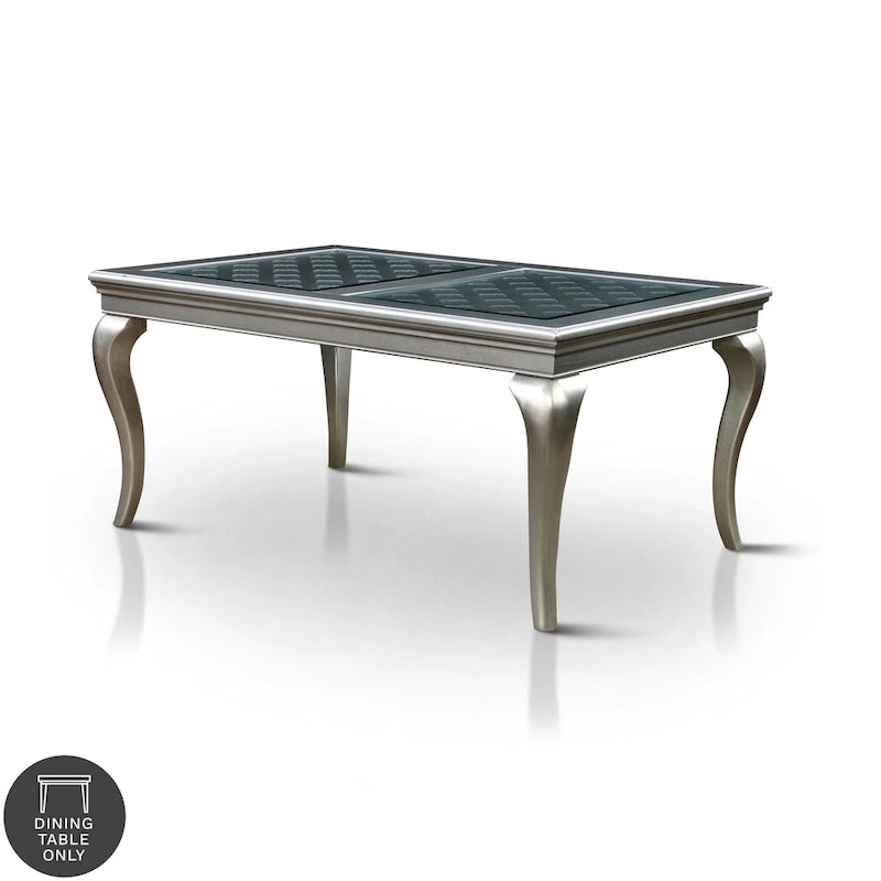 Glam 66 - inch Glass Top Wood Dining Table