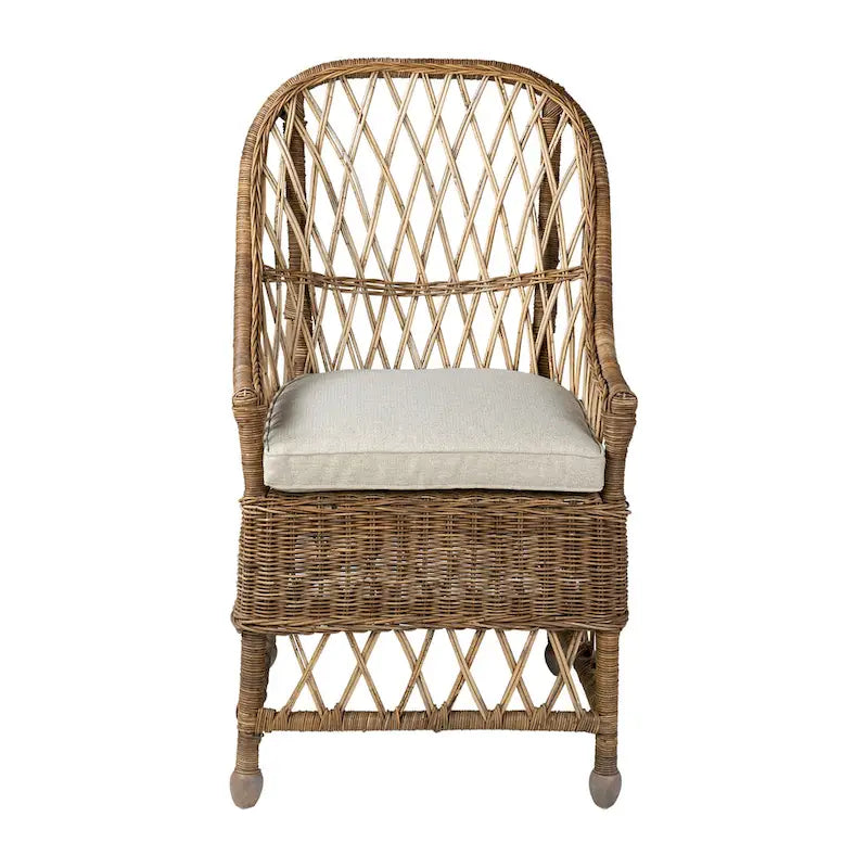 Curvilinear Rattan Cushioned Dining Chair - 22x23x39