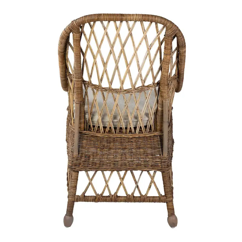 Curvilinear Rattan Cushioned Dining Chair - 22x23x39