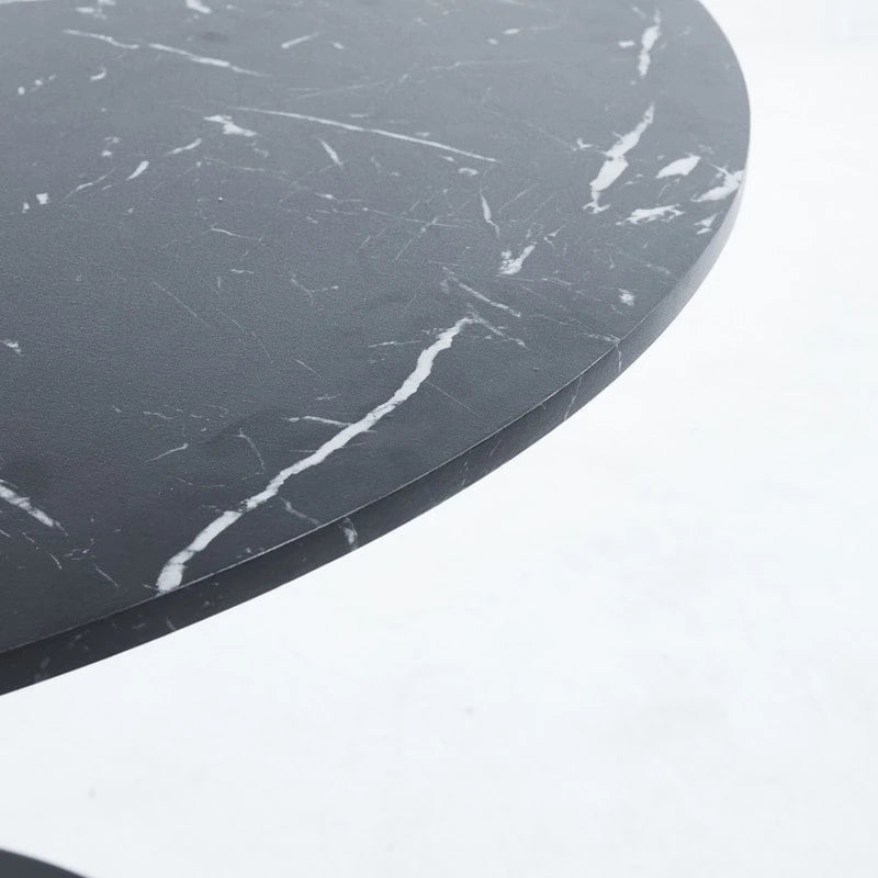 42.1 Tulip Dining Table With Round Marble Pattern Table Top for 4 - 6 People