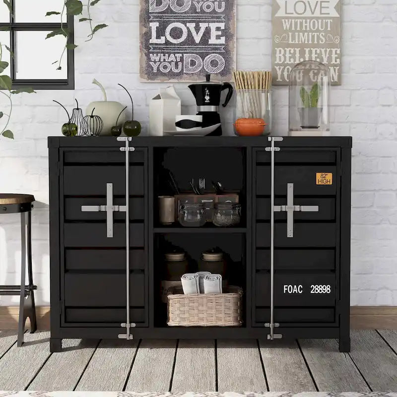 Industrial 46 - inch Steel 6 - Shelf Console Table