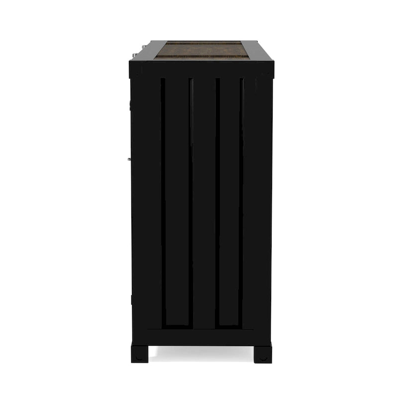 Industrial 46 - inch Steel 6 - Shelf Console Table