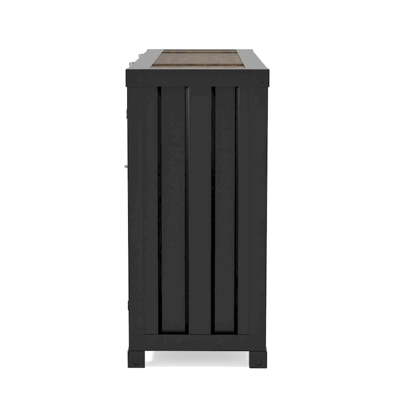 Industrial 46 - inch Steel 6 - Shelf Console Table