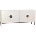 79 - inch White Reclaimed Pine and Iron Contemporary 4 - Door Sideboard