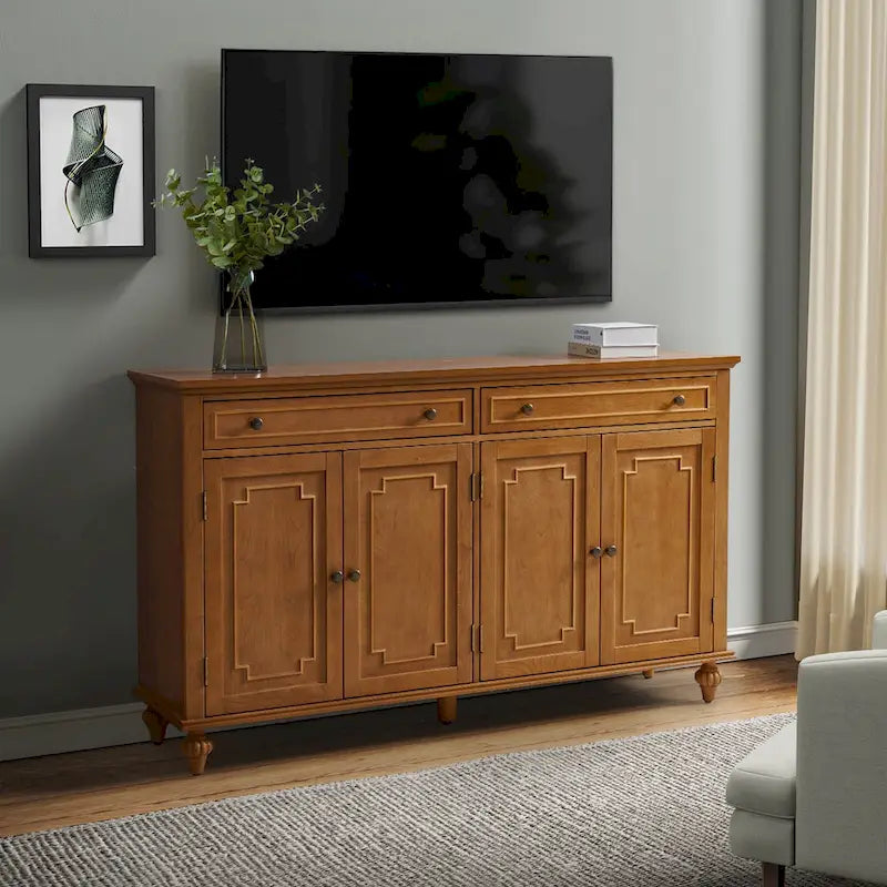 58Traditional Wide 2 Drawer Sideboard with Adjustable Shelves