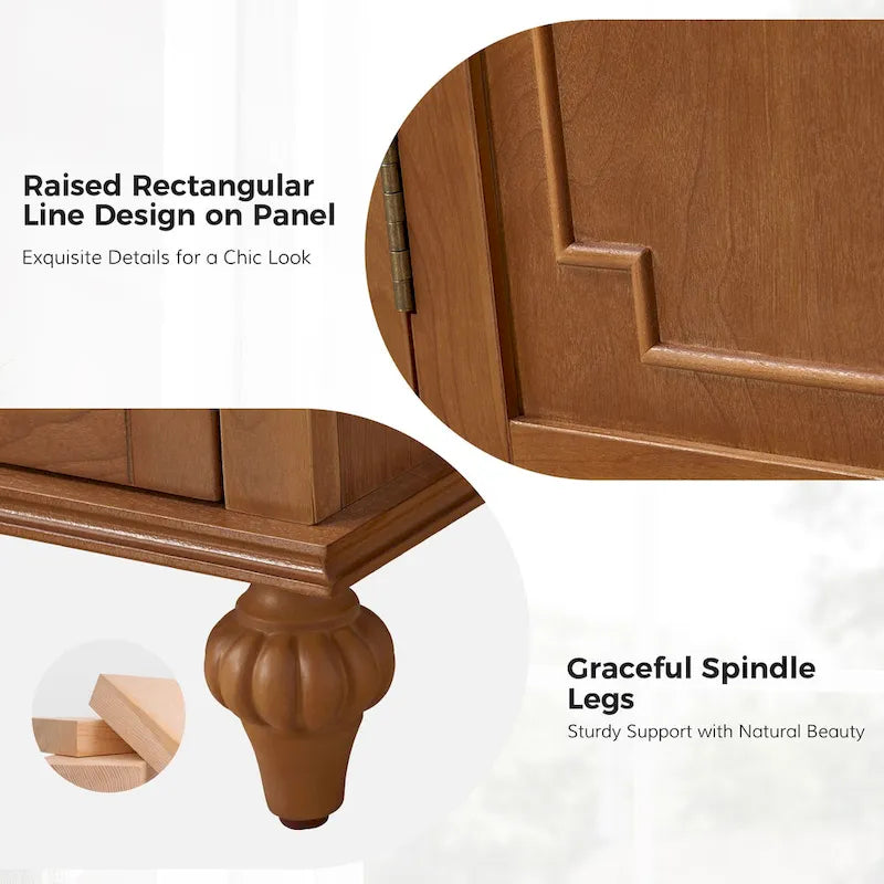 58Traditional Wide 2 Drawer Sideboard with Adjustable Shelves