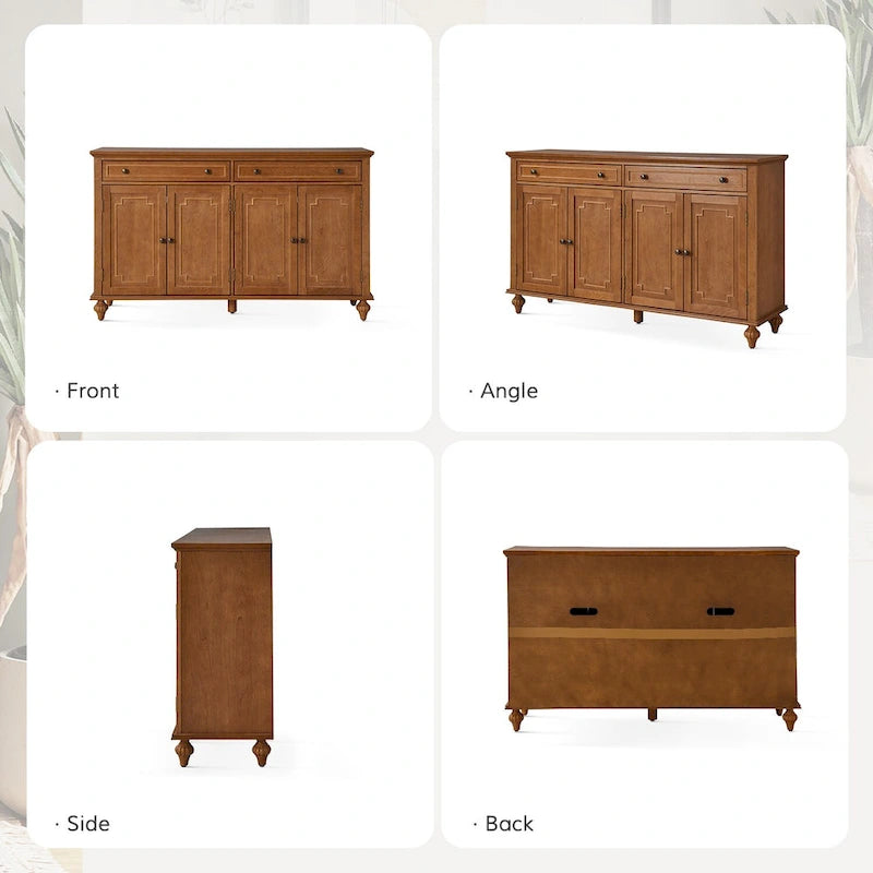 58Traditional Wide 2 Drawer Sideboard with Adjustable Shelves