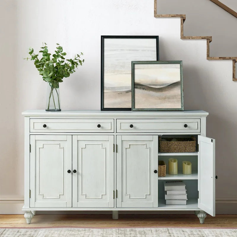 58Traditional Wide 2 Drawer Sideboard with Adjustable Shelves