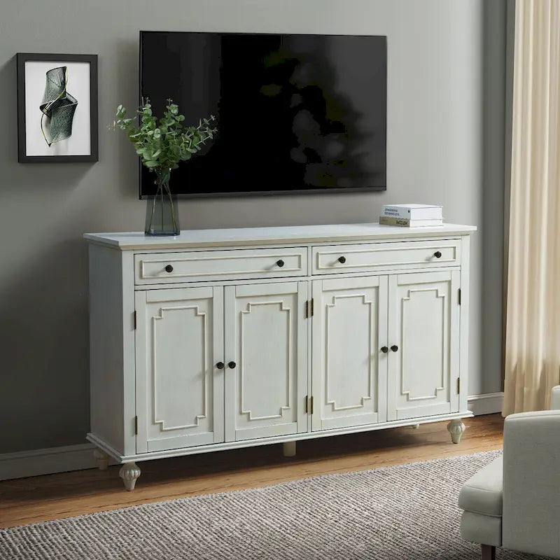 58Traditional Wide 2 Drawer Sideboard with Adjustable Shelves