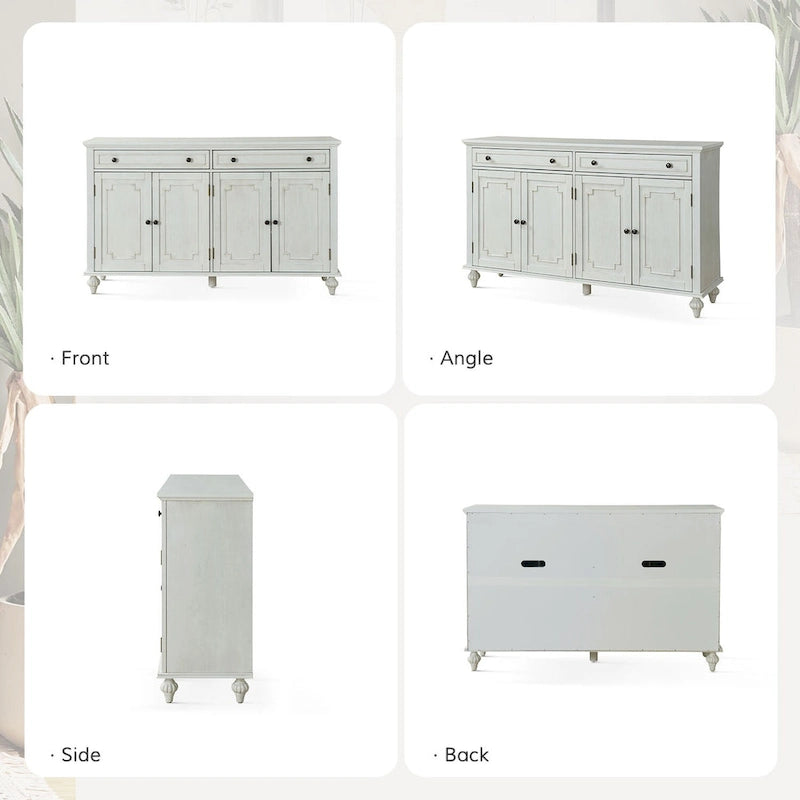 58Traditional Wide 2 Drawer Sideboard with Adjustable Shelves