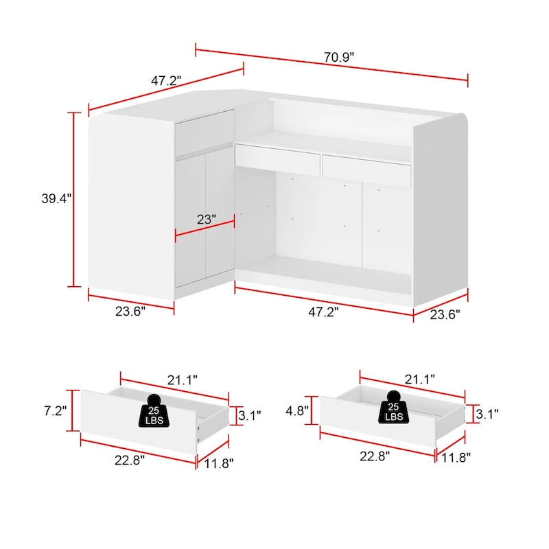 Reception Desk Storage Offices and Clinics Workstaiton Welcome Desk