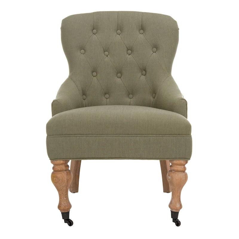Tufted Beige Petite Arm Chair - 23.6 x 28.7 x 34.6 - 24Wx29Dx35H