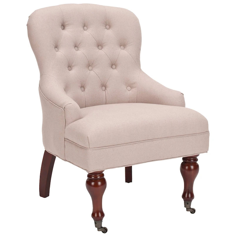 Tufted Beige Petite Arm Chair - 23.6 x 28.7 x 34.6 - 24Wx29Dx35H