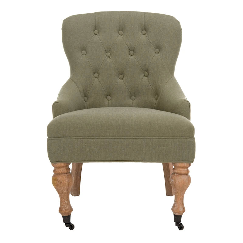 Tufted Beige Petite Arm Chair - 23.6 x 28.7 x 34.6 - 24Wx29Dx35H