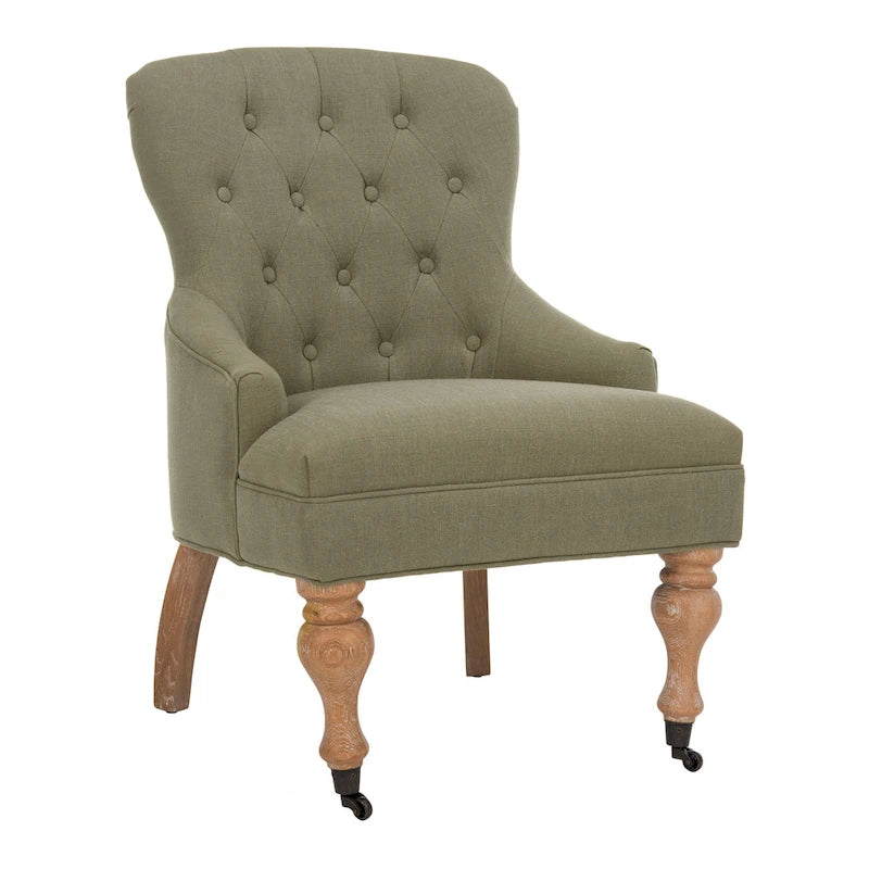 Tufted Beige Petite Arm Chair - 23.6 x 28.7 x 34.6 - 24Wx29Dx35H