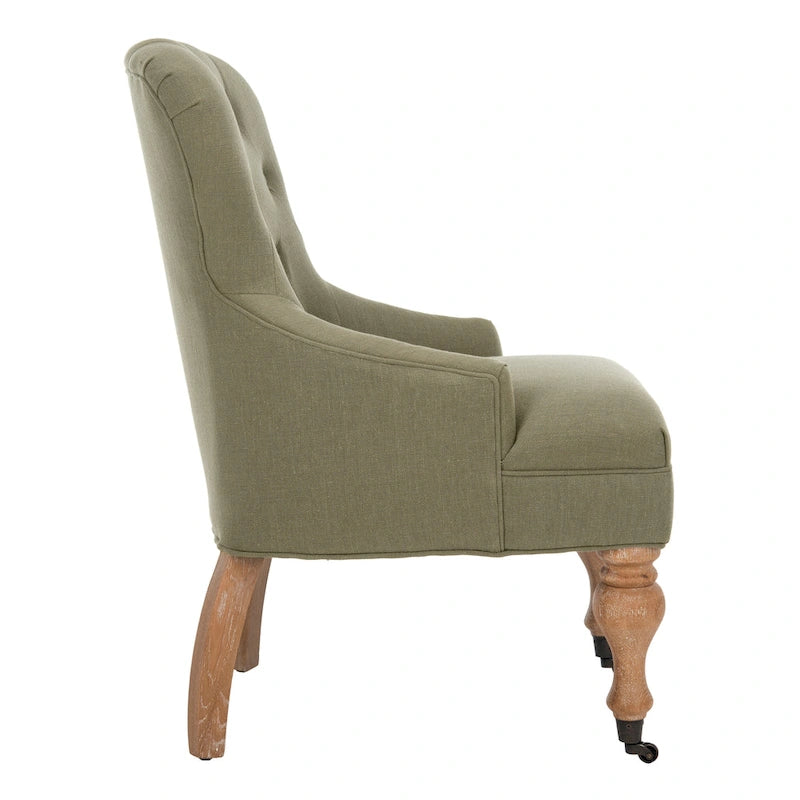 Tufted Beige Petite Arm Chair - 23.6 x 28.7 x 34.6 - 24Wx29Dx35H
