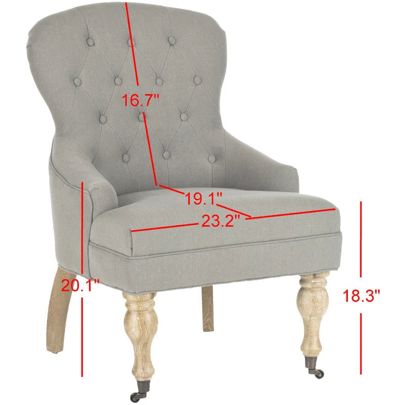 Tufted Beige Petite Arm Chair - 23.6 x 28.7 x 34.6 - 24Wx29Dx35H