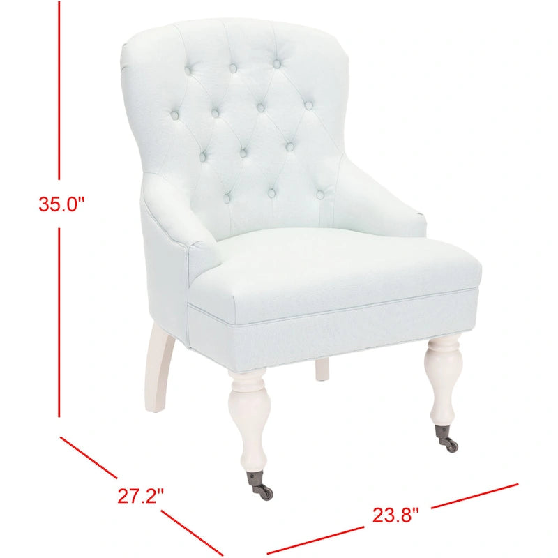 Tufted Beige Petite Arm Chair - 23.6 x 28.7 x 34.6 - 24Wx29Dx35H