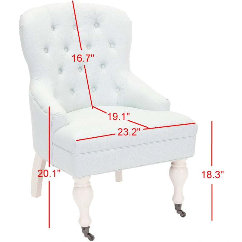 Tufted Beige Petite Arm Chair - 23.6 x 28.7 x 34.6 - 24Wx29Dx35H