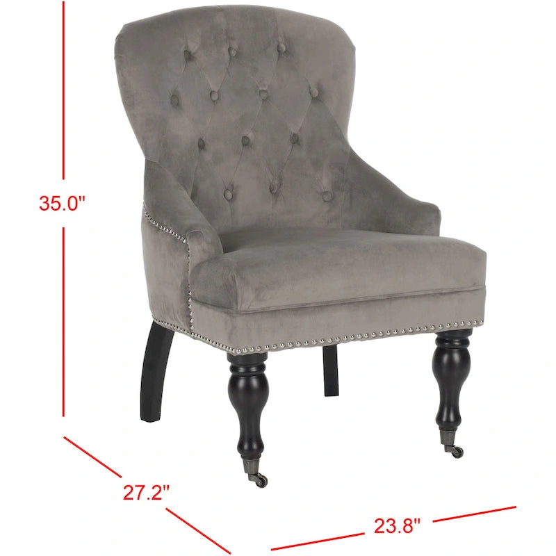 Tufted Beige Petite Arm Chair - 23.6 x 28.7 x 34.6 - 24Wx29Dx35H