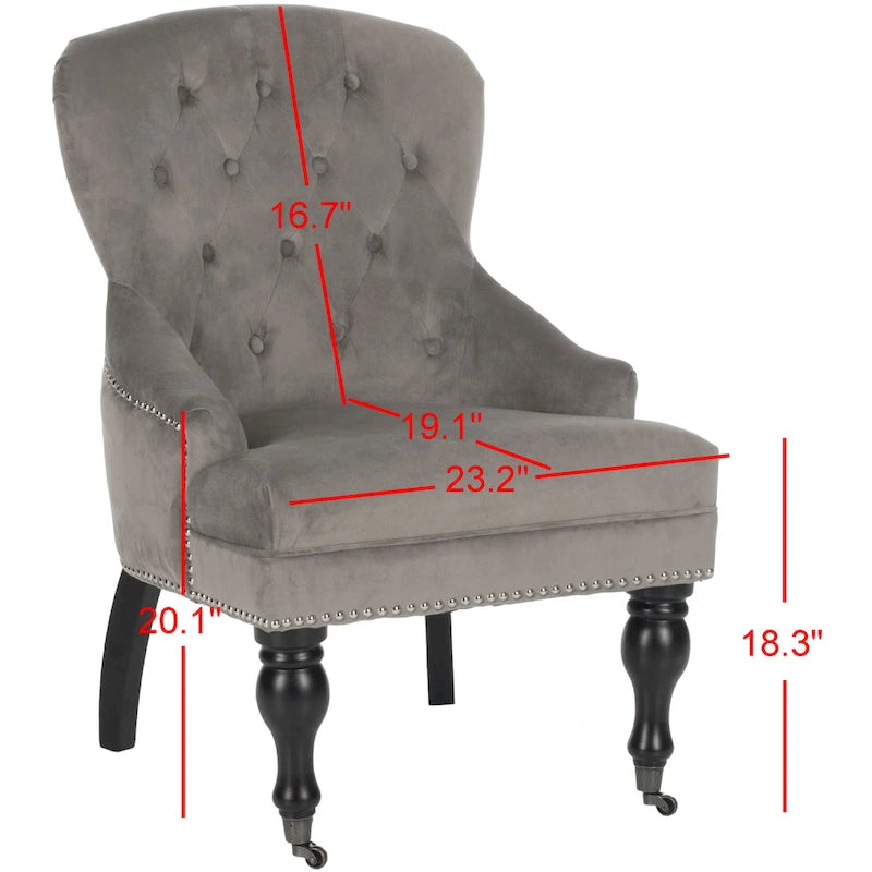Tufted Beige Petite Arm Chair - 23.6 x 28.7 x 34.6 - 24Wx29Dx35H