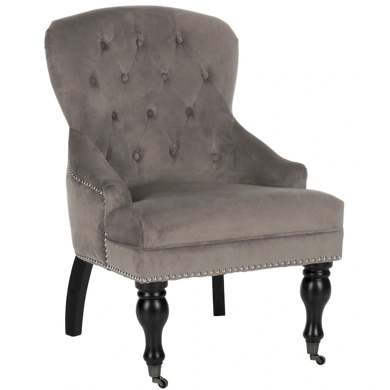 Tufted Beige Petite Arm Chair - 23.6 x 28.7 x 34.6 - 24Wx29Dx35H