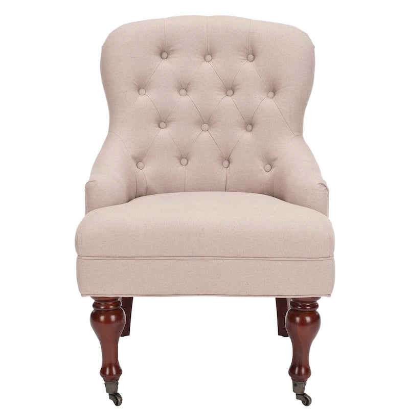 Tufted Beige Petite Arm Chair - 23.6 x 28.7 x 34.6 - 24Wx29Dx35H