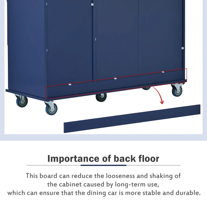 Rolling Mobile Kitchen Island with Drop Leaf - Solid Wood Top , Locking Wheels & Storage Cabinet 52.7 Inch Width