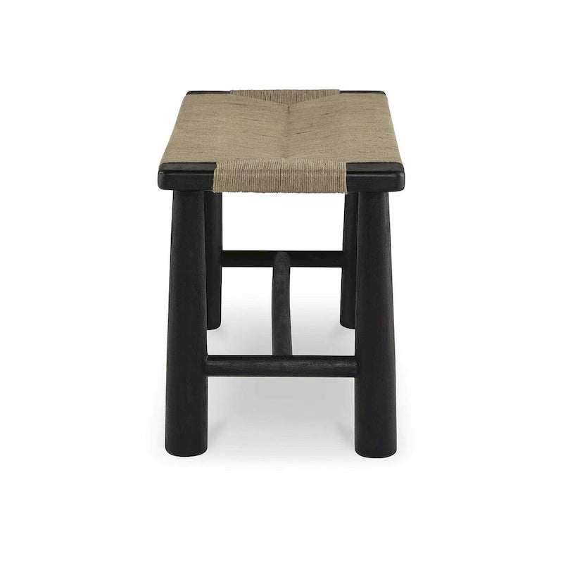Black/Natural Accent Bench - 48.13 W x 16.13 D x 18 H