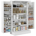 41 5 - tier Pantry Storage Cabinet with 12 Door Shelves , Double Doors