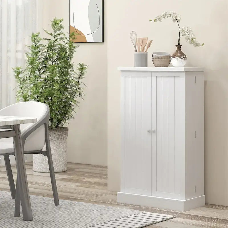41 5 - tier Pantry Storage Cabinet with 12 Door Shelves , Double Doors
