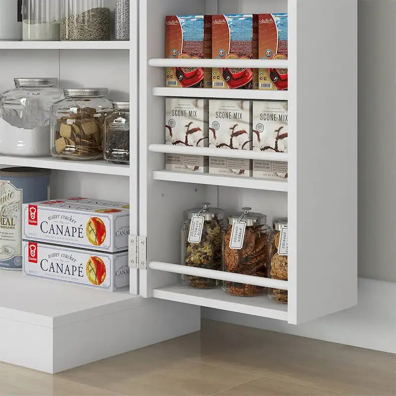 41 5 - tier Pantry Storage Cabinet with 12 Door Shelves , Double Doors