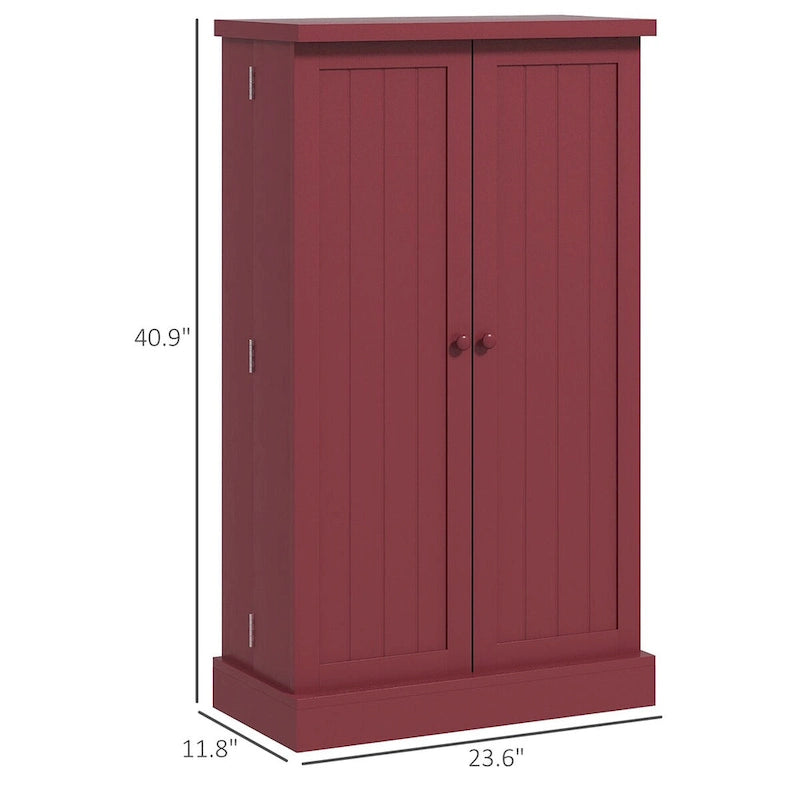 41 5 - tier Pantry Storage Cabinet with 12 Door Shelves , Double Doors