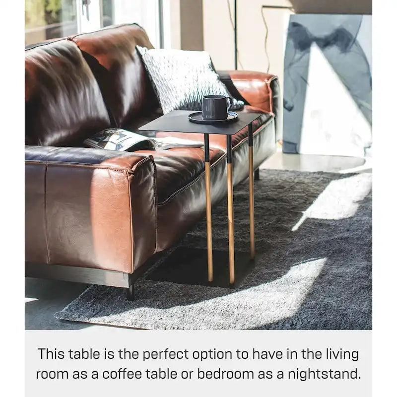 C Side Table , Steel , Holds 11 lbs - L 13.78 x W 13.78 x H 21.65 inches