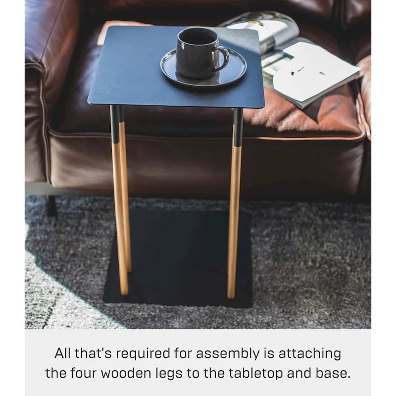 C Side Table , Steel , Holds 11 lbs - L 13.78 x W 13.78 x H 21.65 inches