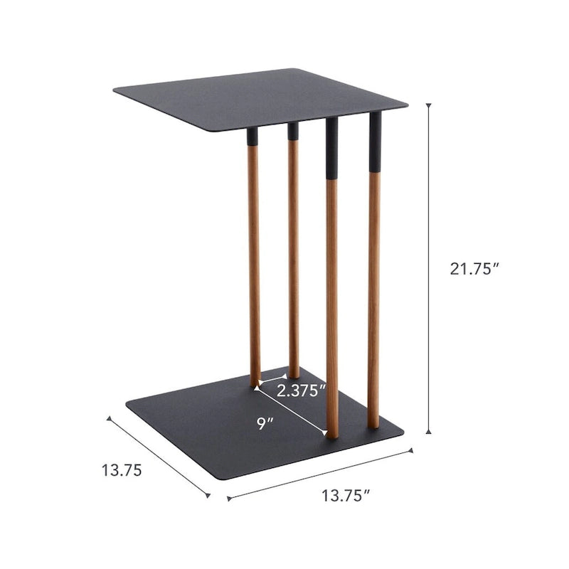 C Side Table , Steel , Holds 11 lbs - L 13.78 x W 13.78 x H 21.65 inches