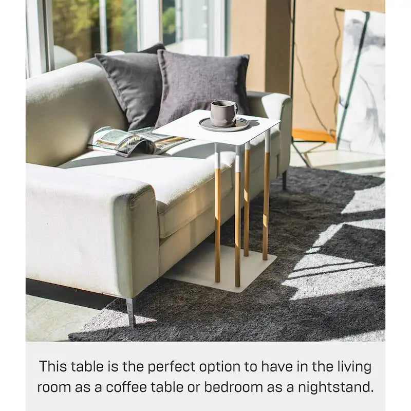 C Side Table , Steel , Holds 11 lbs - L 13.78 x W 13.78 x H 21.65 inches