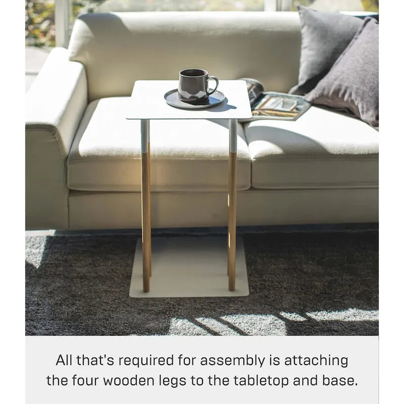 C Side Table , Steel , Holds 11 lbs - L 13.78 x W 13.78 x H 21.65 inches